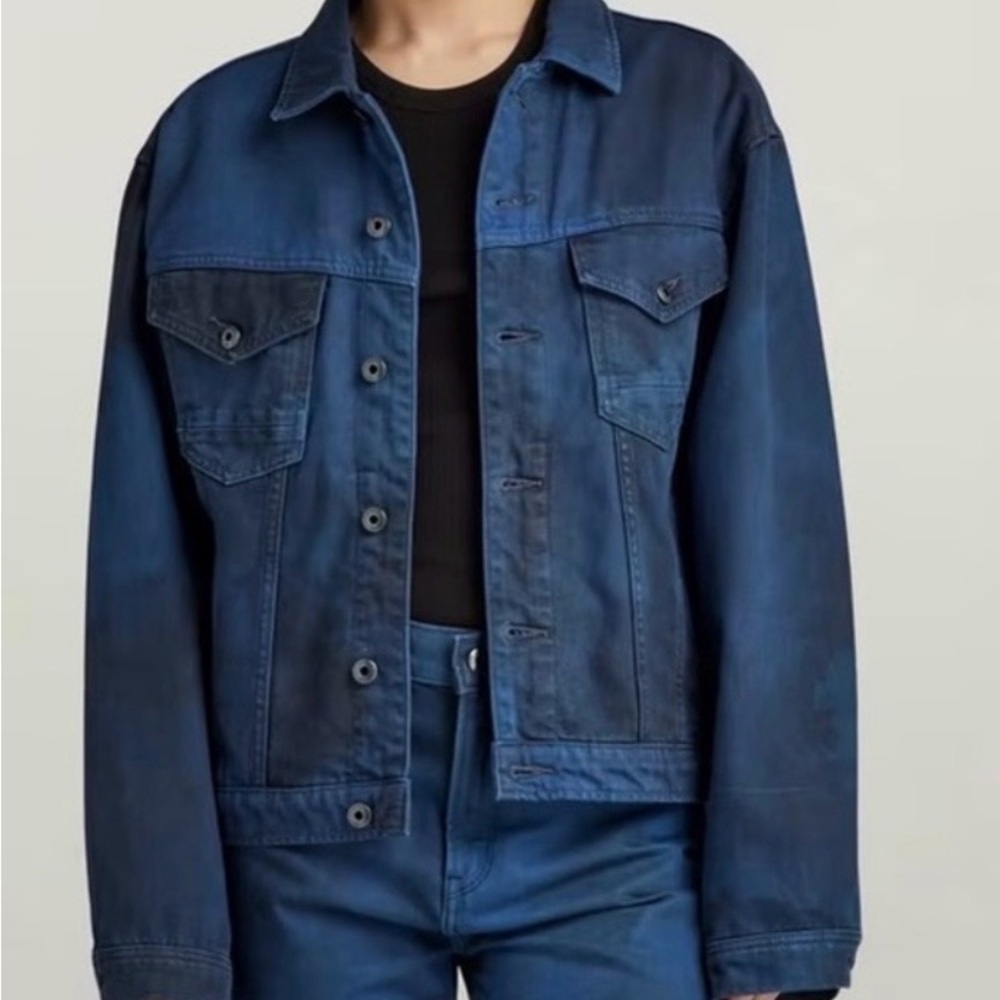G-Star Oversized Dark Blue Denim Jacket Size Small New
